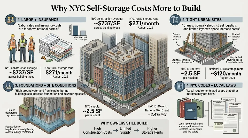 NYC Self Storage Costs more to Build
