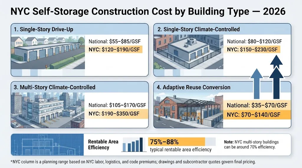 Self storage construction cost