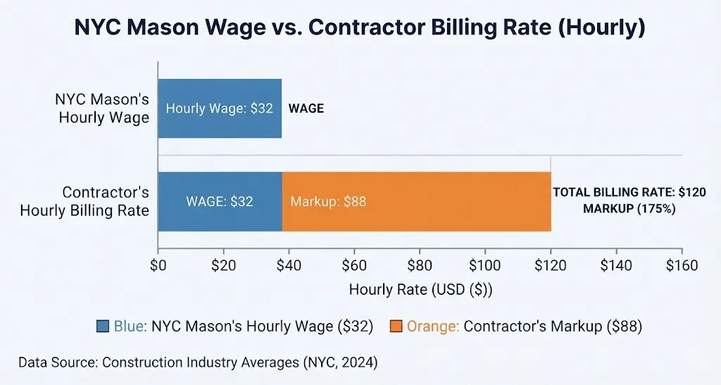 NYC Mason Wage VS Contractor billing rate